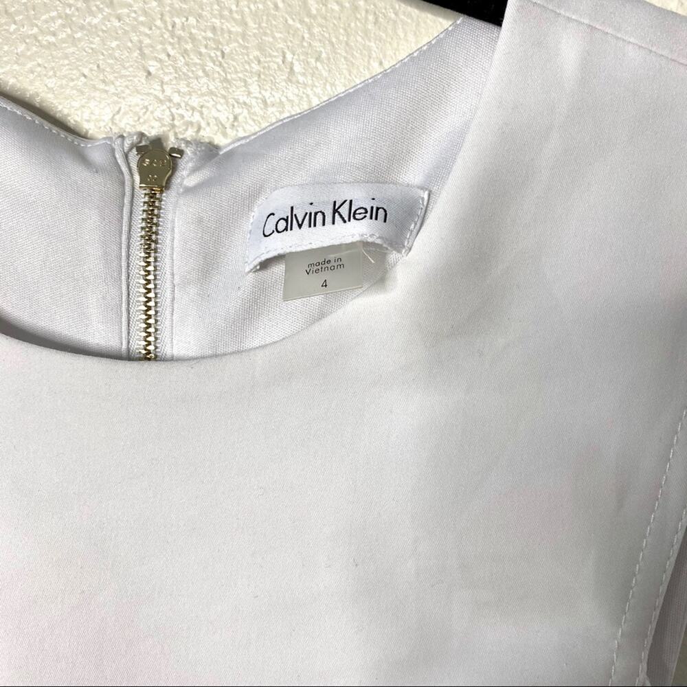 Calvin Klein White Fit and Flare Dress Size 4 - Picture 7 of 8